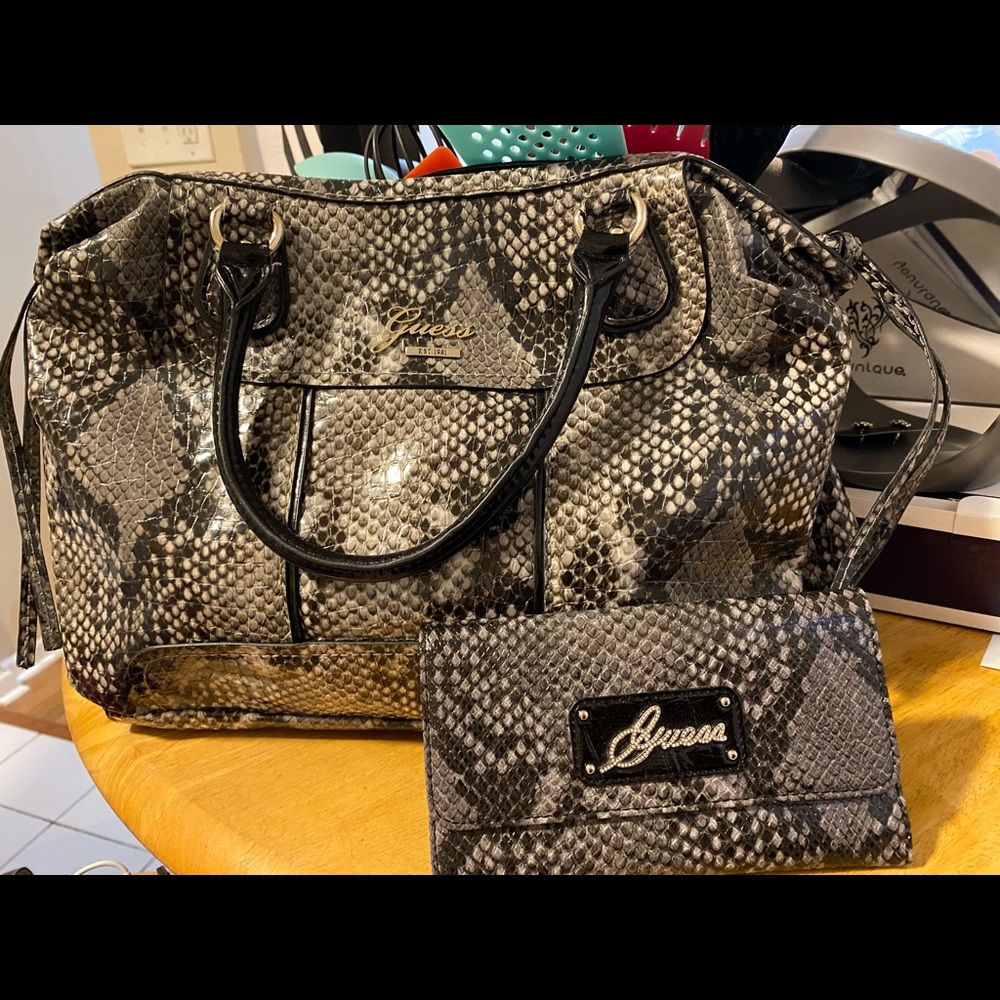 Guess Snake Skin Bag and Wallet